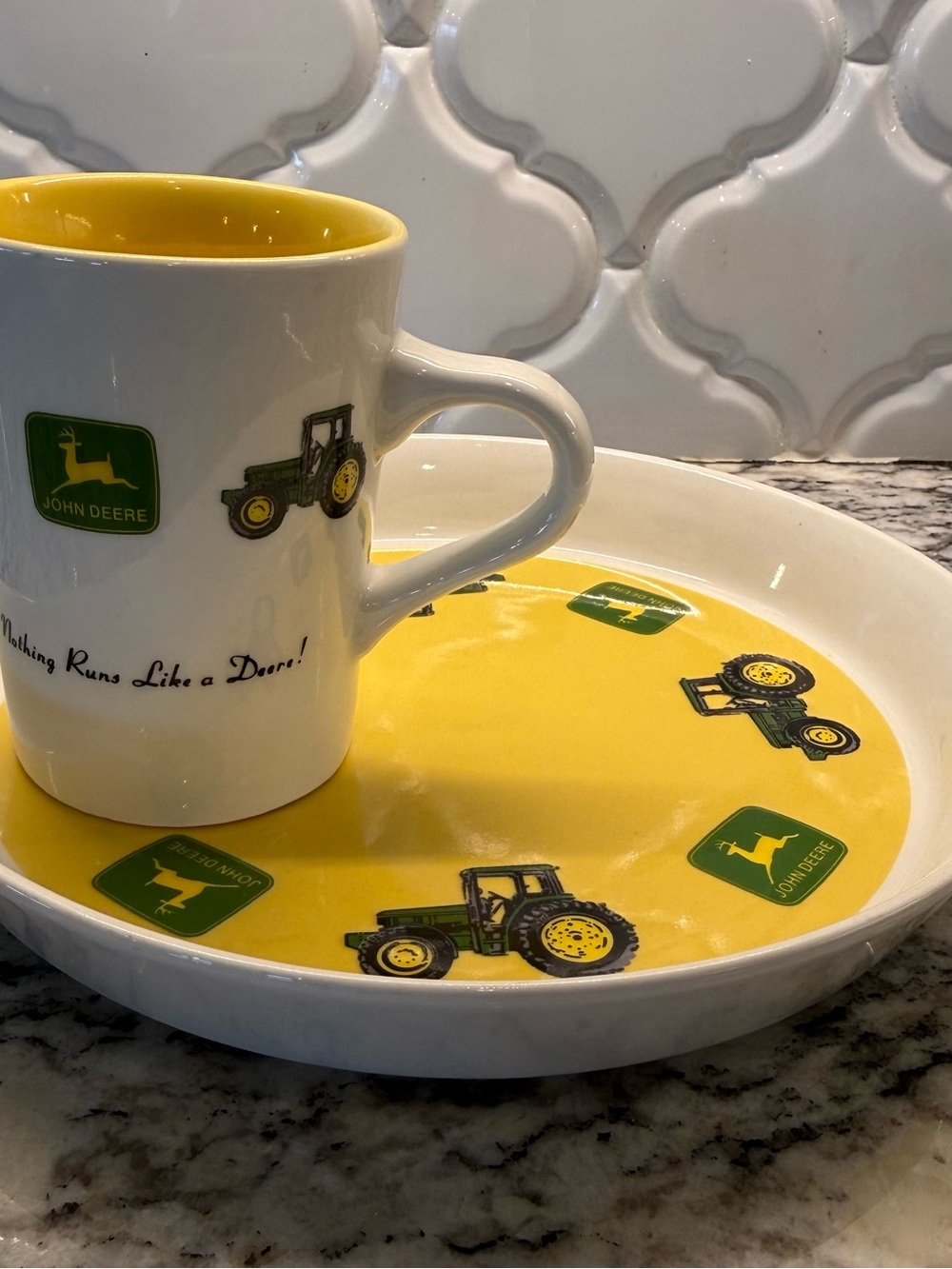 John Deere Gibson 2-piece Snack Set -  Snack Plate and Mug